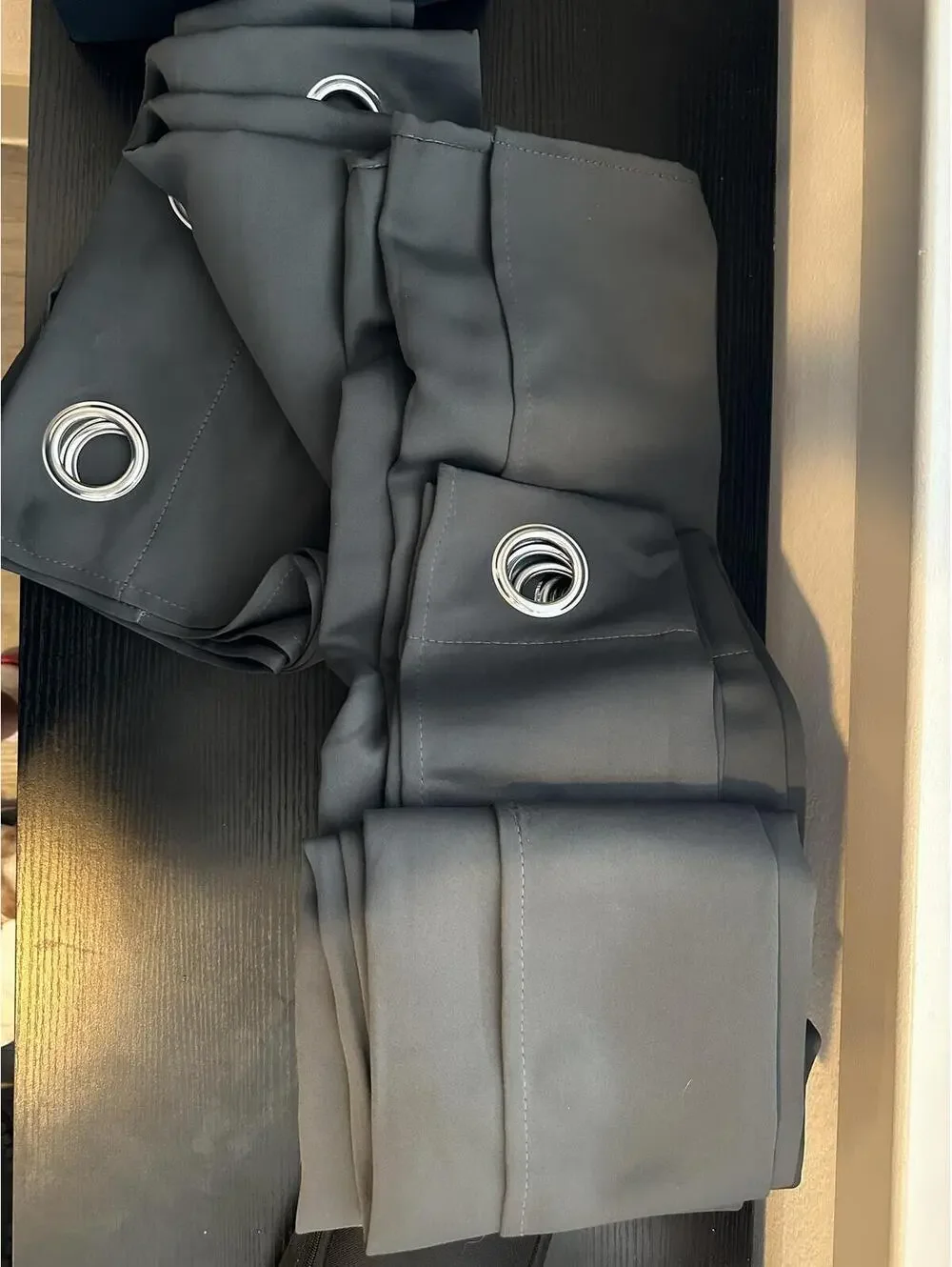 Black Curtain Panels with Silver Grommets